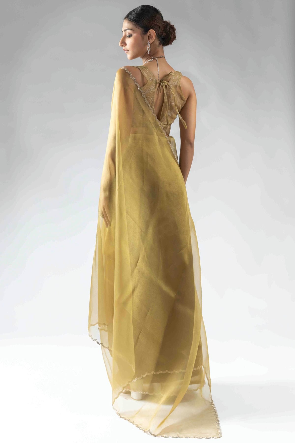 Mustard Colour Tissue Silk Ready To Wear Saree VSSD1122051