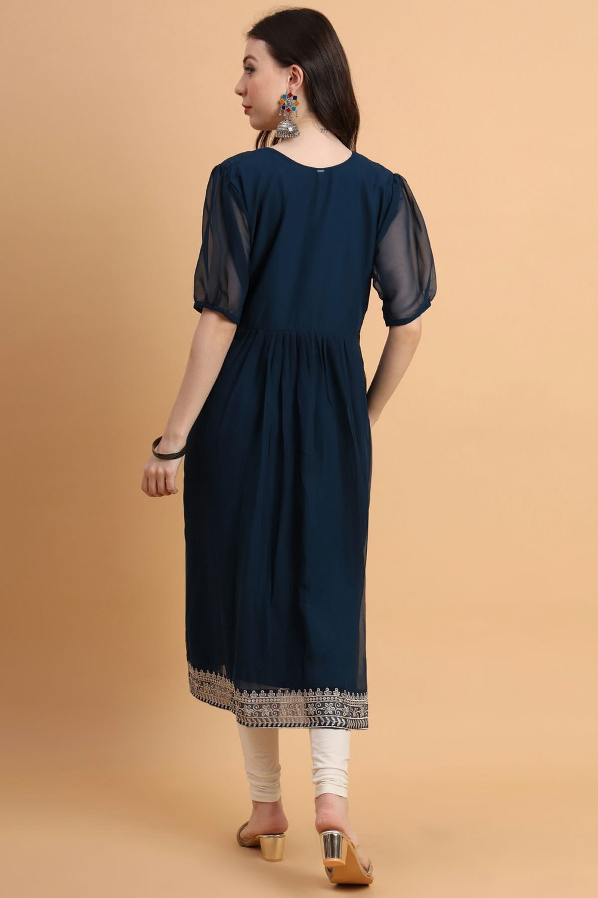 Navy Blue Colour Georgette Kurti VSKR1111172