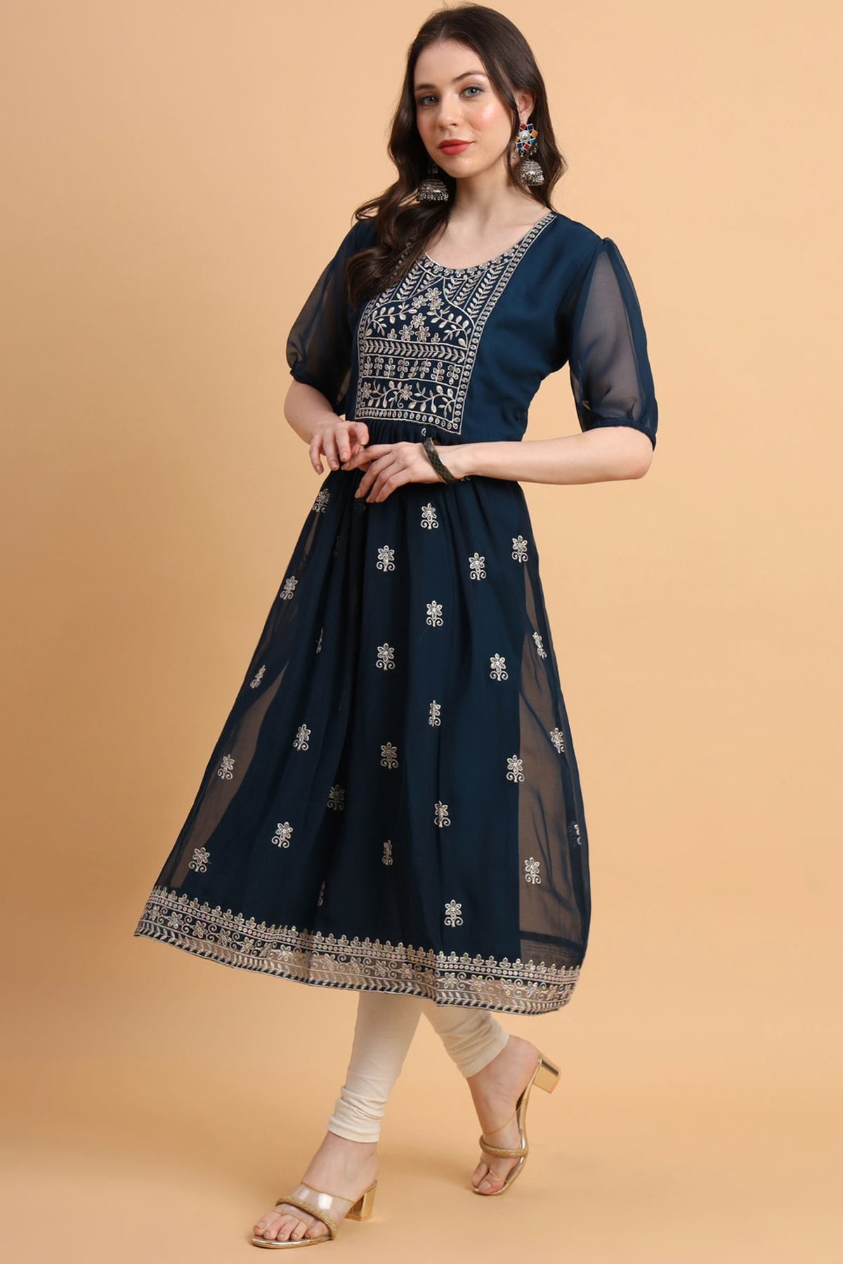 Navy Blue Colour Georgette Kurti
