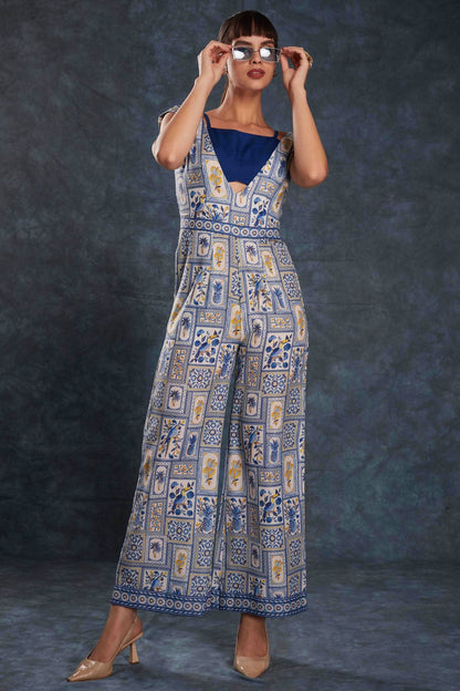 Navy Blue Colour Linen Co-Ord Set VSTP1080944