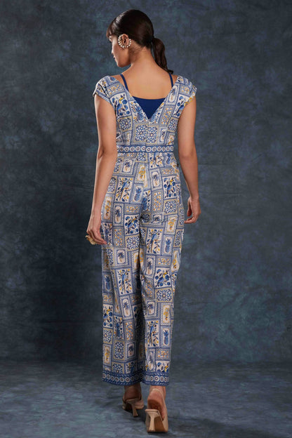 Navy Blue Colour Linen Co-Ord Set VSTP1080944