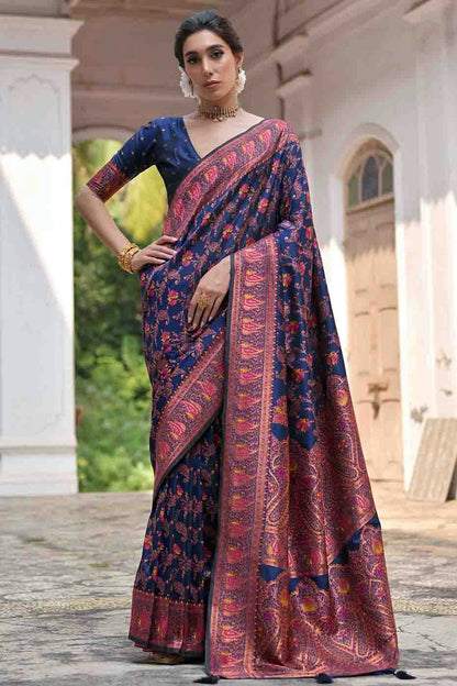 Navy Blue Colour Silk Traditional Saree VSSD1260049