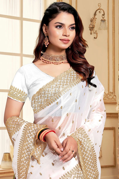 Off White Colour Burberry Silk Designer Saree VSSD1121839