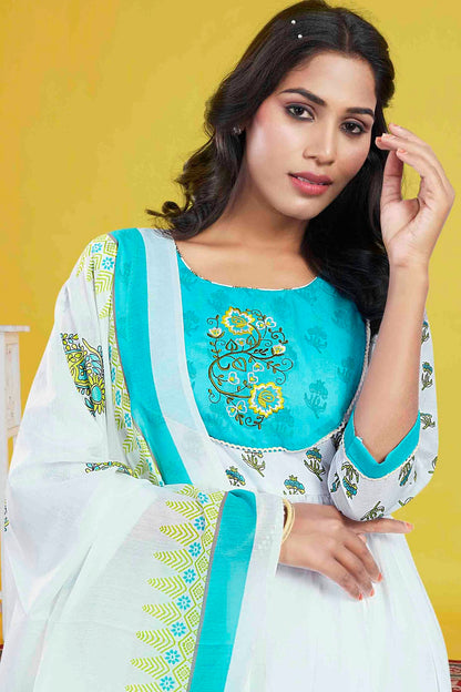 Off White Colour Cotton Stitched Pant Style Suit VSSS1140952