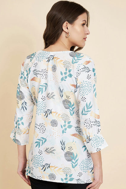 Off White Colour Crush Crepe Readymade Top VSTP1110841