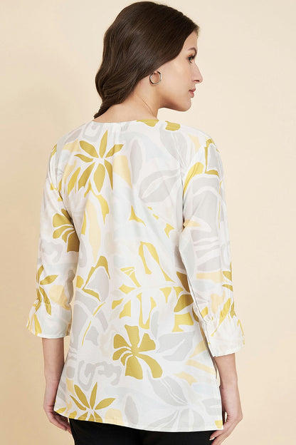 Off White Colour Crush Crepe Readymade Top VSTP1110845