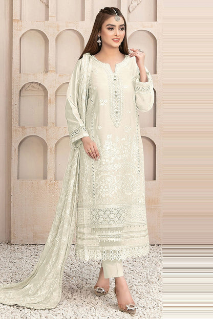 Off White Semi Stitched Georgette Pakistani Suit – vastradi.com Off White Semi Stitched Georgette Pakistani Suit – vastradi.com