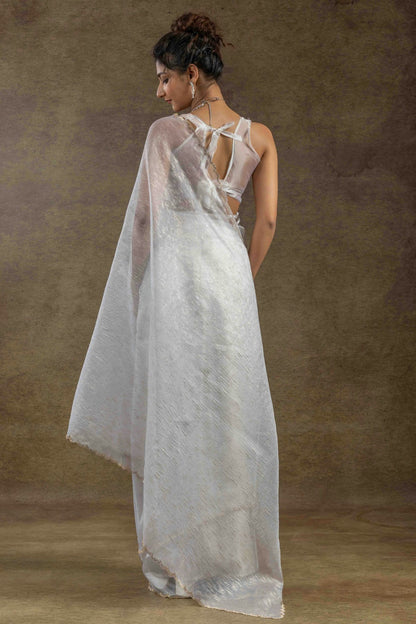 Off White Colour Tissue Silk Ready To Wear Saree VSSD1122042