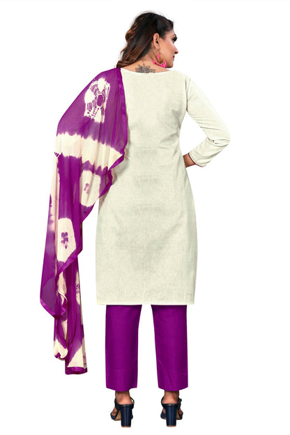 Off White Colour Unstitched Khadi Cotton Fabric Straight Suit VSUS1160961