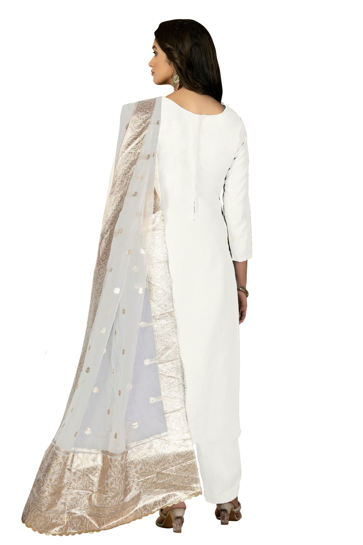 Off White Colour Unstitched Modal Silk Fabric Straight Suit VSUS1160976