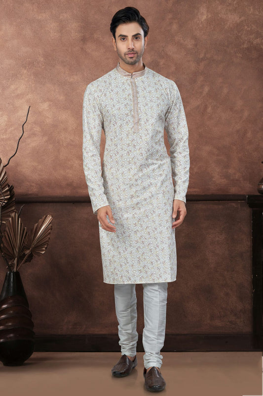 Off White Soft Rayon Kurta Pajama