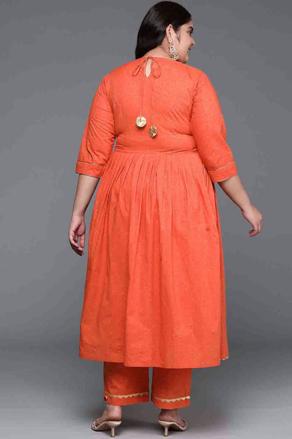 Orange Colour Pure Cotton Stitched Top and Bottom VSSS1113809