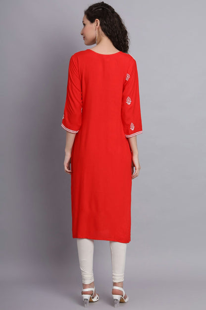 Orange Colour Rayon Kurti VSKR1111130