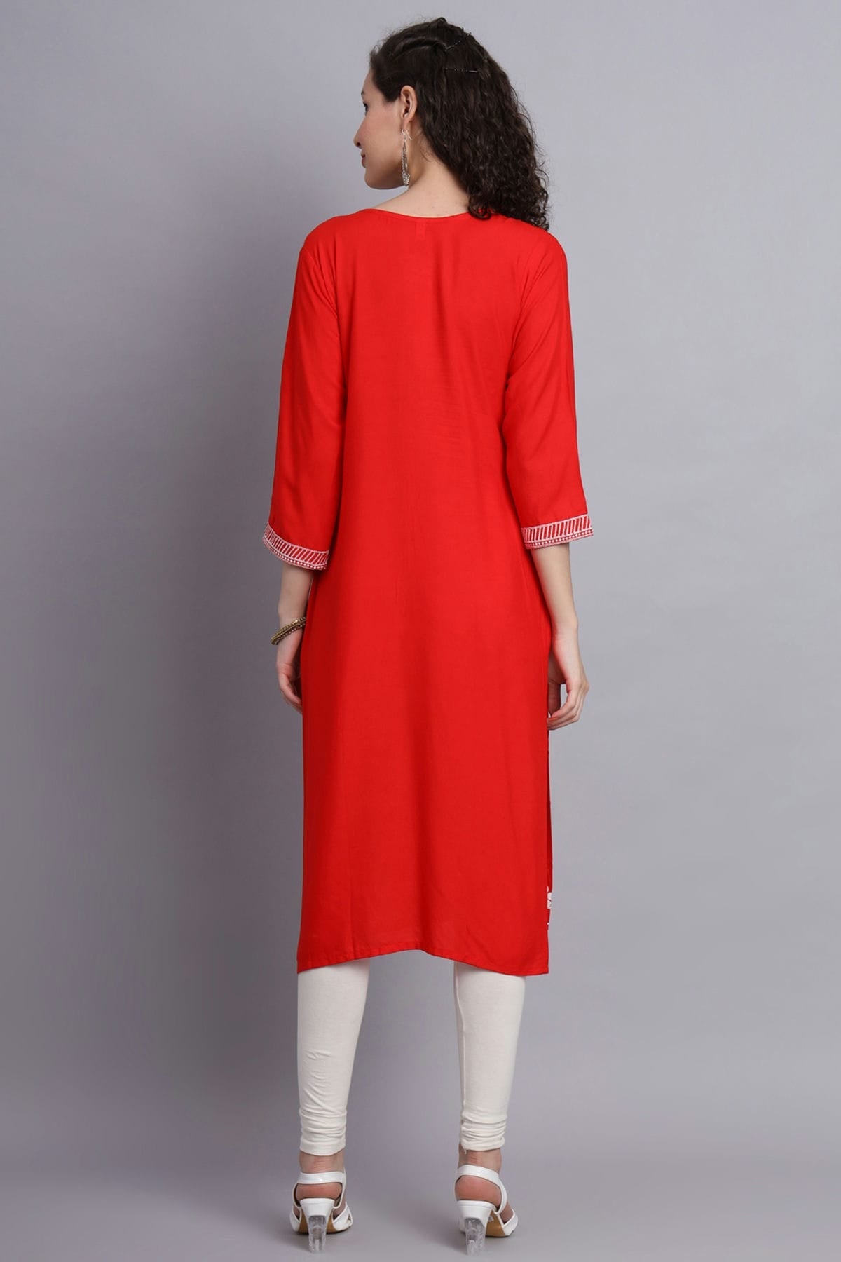 Orange Colour Rayon Kurti VSKR1111151