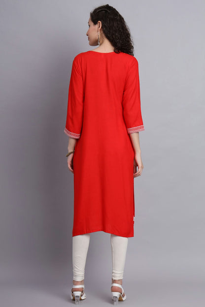 Orange Colour Rayon Kurti VSKR1111151