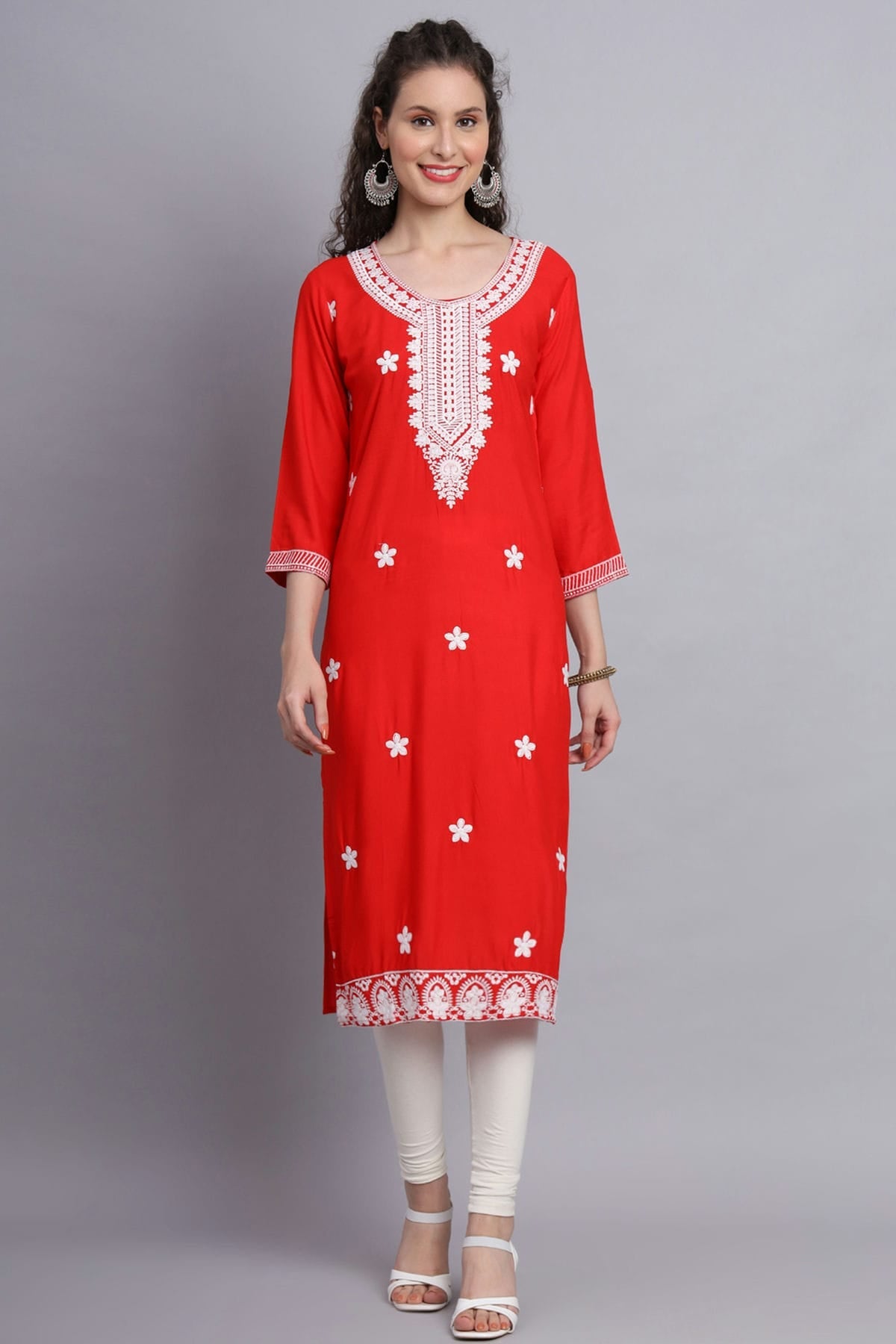 Orange Colour Rayon Kurti