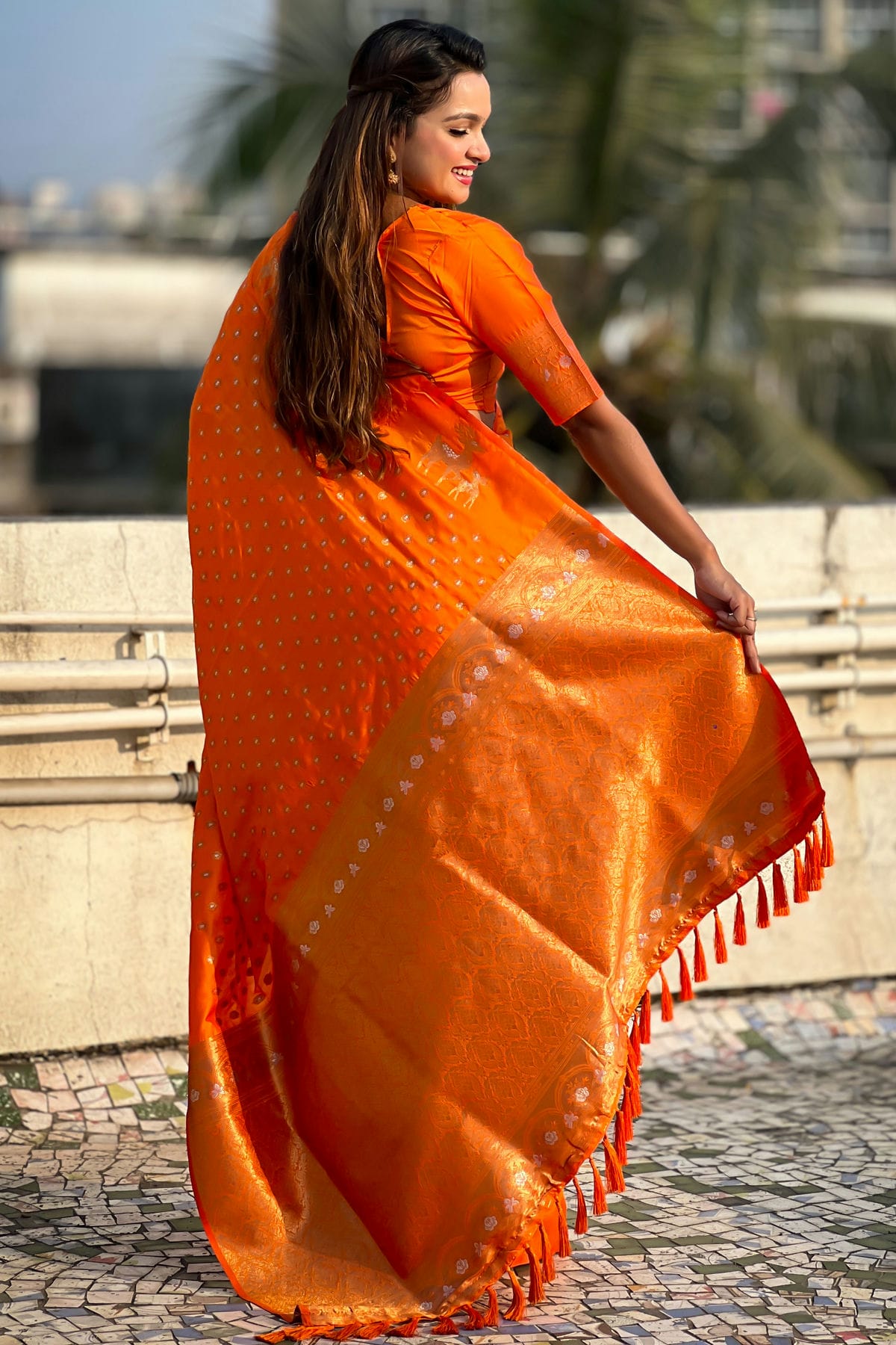 Orange Colour Soft Silk Traditional Saree