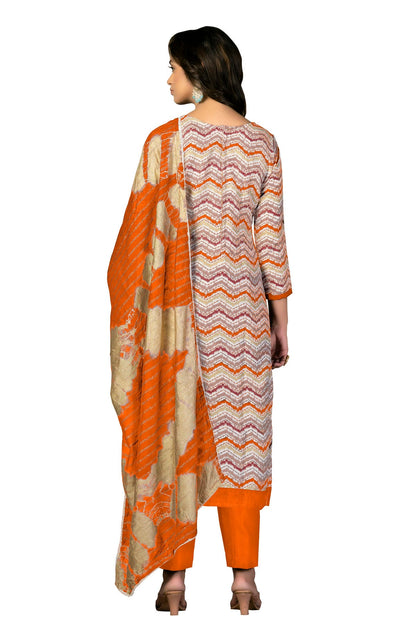 Orange Colour Unstitched Cotton Fabric Straight Suit VSUS1160942