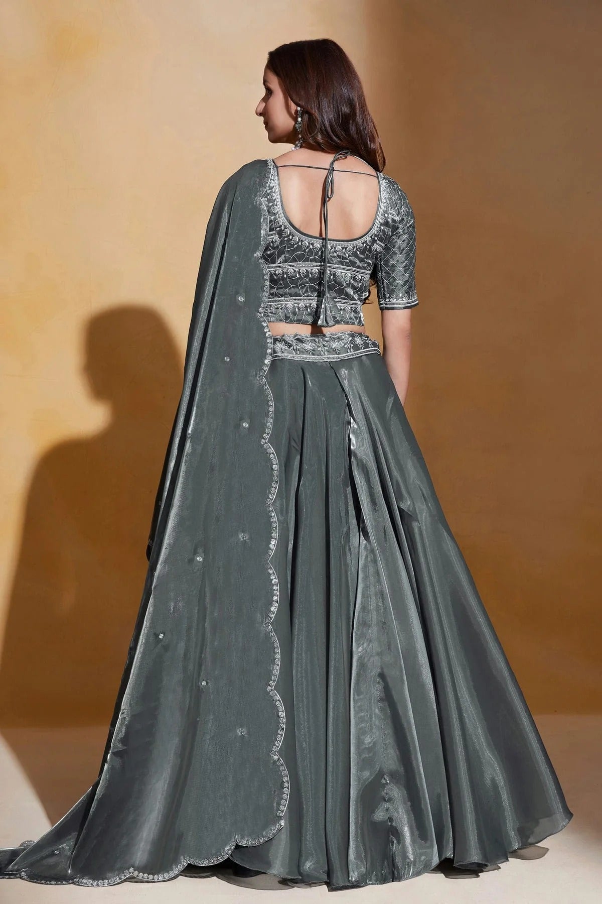 Organza Designer Lehenga CholiIn Grey  NCLC12710119