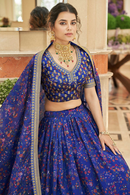 Organza Embroidery A Line Lehenga Choli VSLC1010168