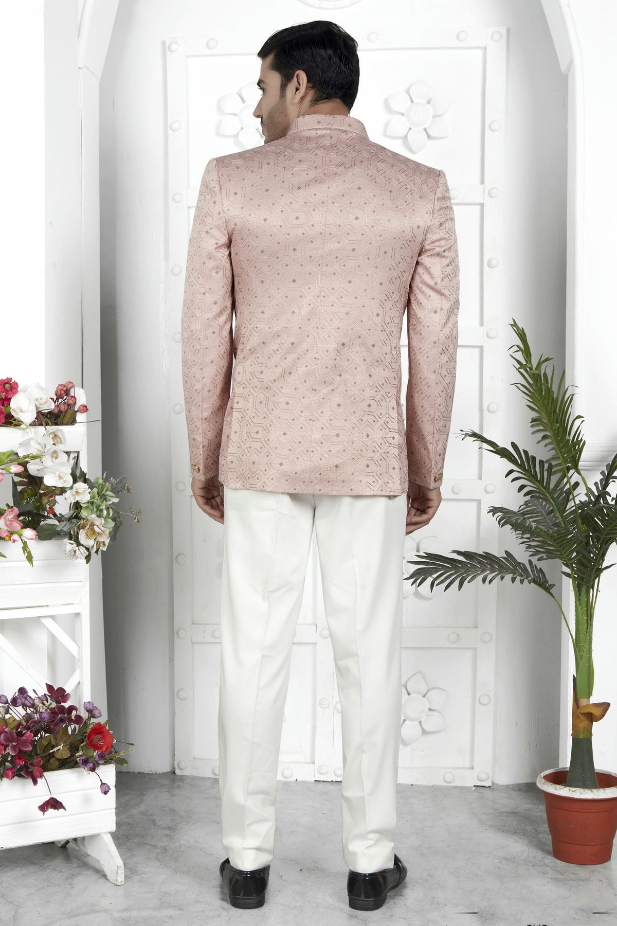 Peach Colour Art Silk Jodhpuri Jacket VSJP1230107