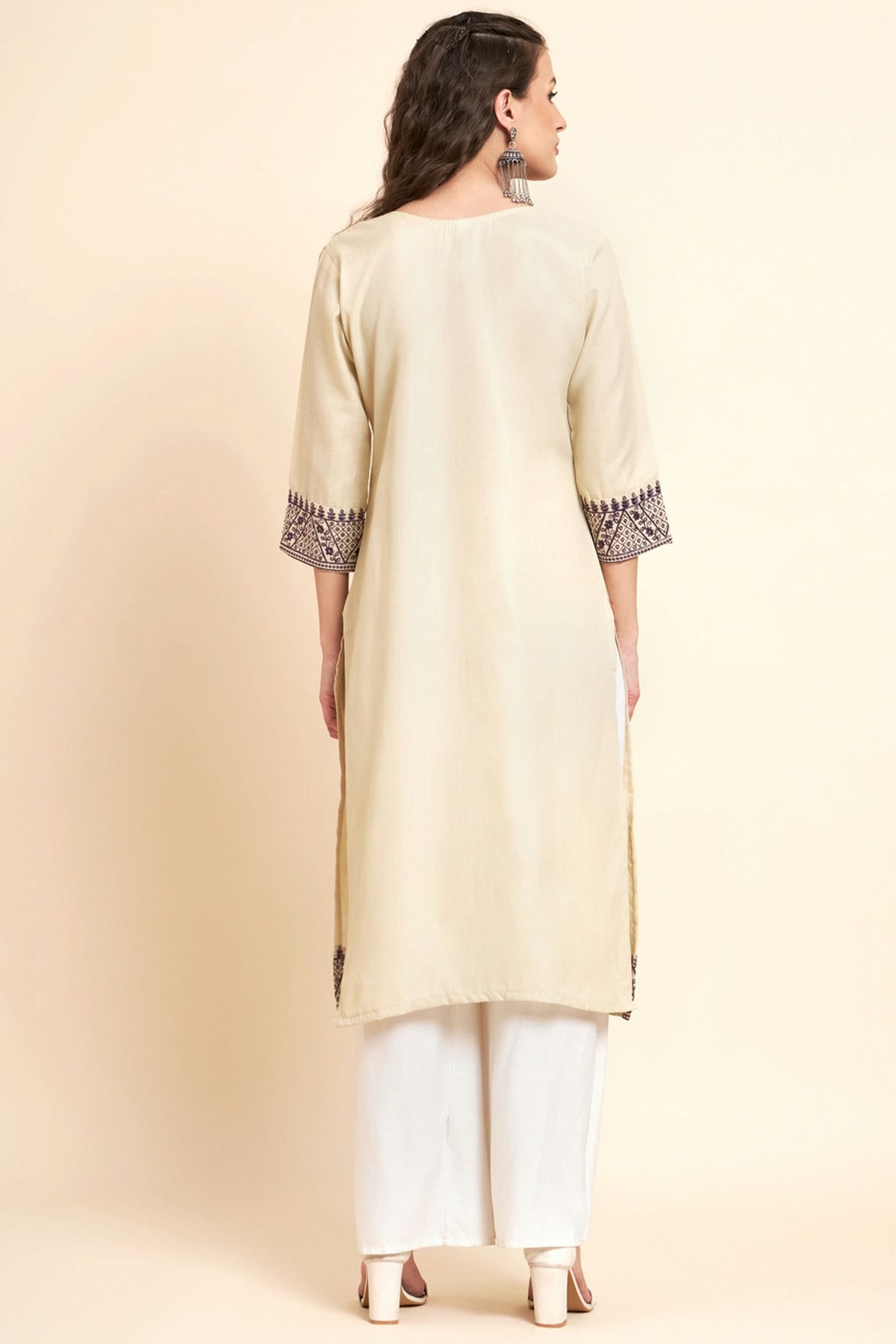 Peach Colour Cotton Kurti VSKR1111056