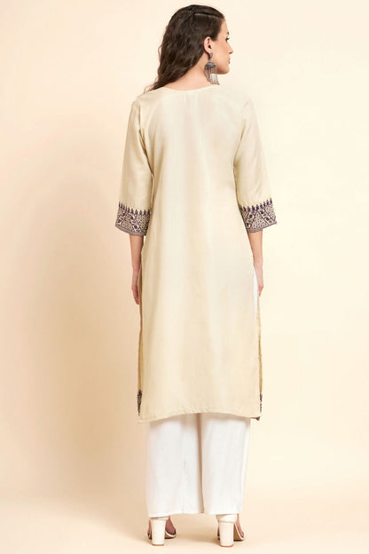 Peach Colour Cotton Kurti VSKR1111056