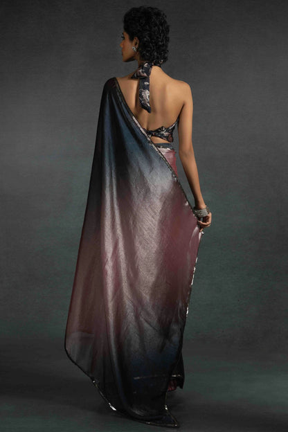 Peach Colour Fendi Satin Silk Ready To Wear Saree VSSD1122035