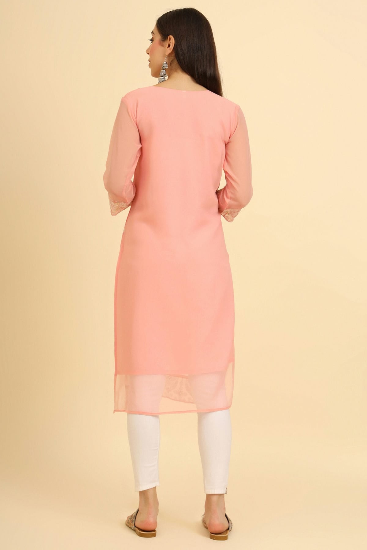 Peach Colour Georgette Kurti VSKR1111227