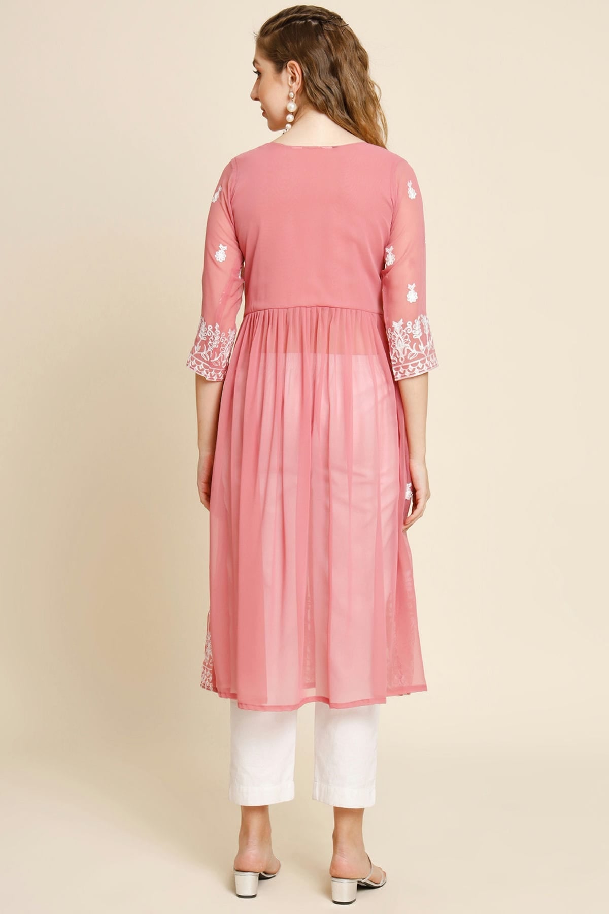 Peach Colour Georgette Kurti VSKR1111257