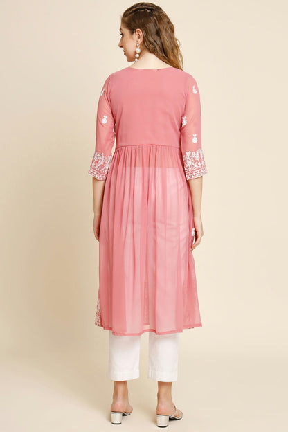 Peach Colour Georgette Kurti VSKR1111257