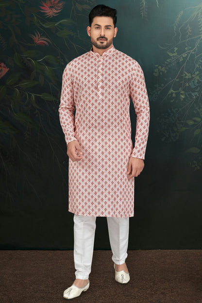 Peach Colour Rayon Kurta Pajama VSKP1040484
