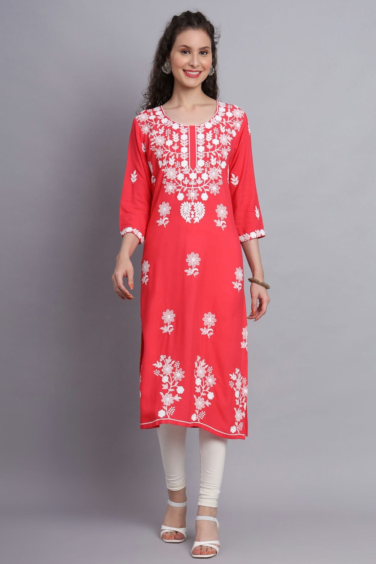 Peach Colour Rayon Kurti