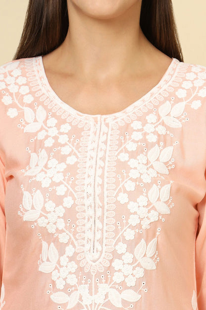 Peach Colour Rayon Readymade Top VSTP1110859