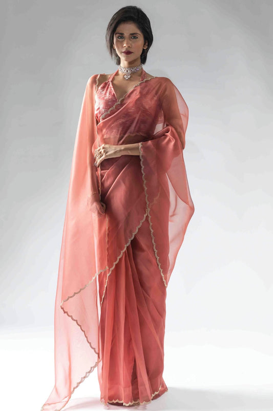 Peach Colour Tissue Silk Ready To Wear Saree VSSD1122048