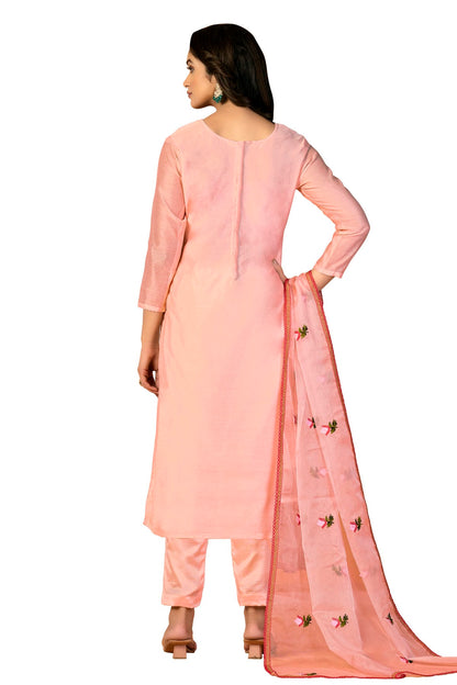 Peach Colour Unstitched Modal Silk Fabric Straight Suit VSUS1160930