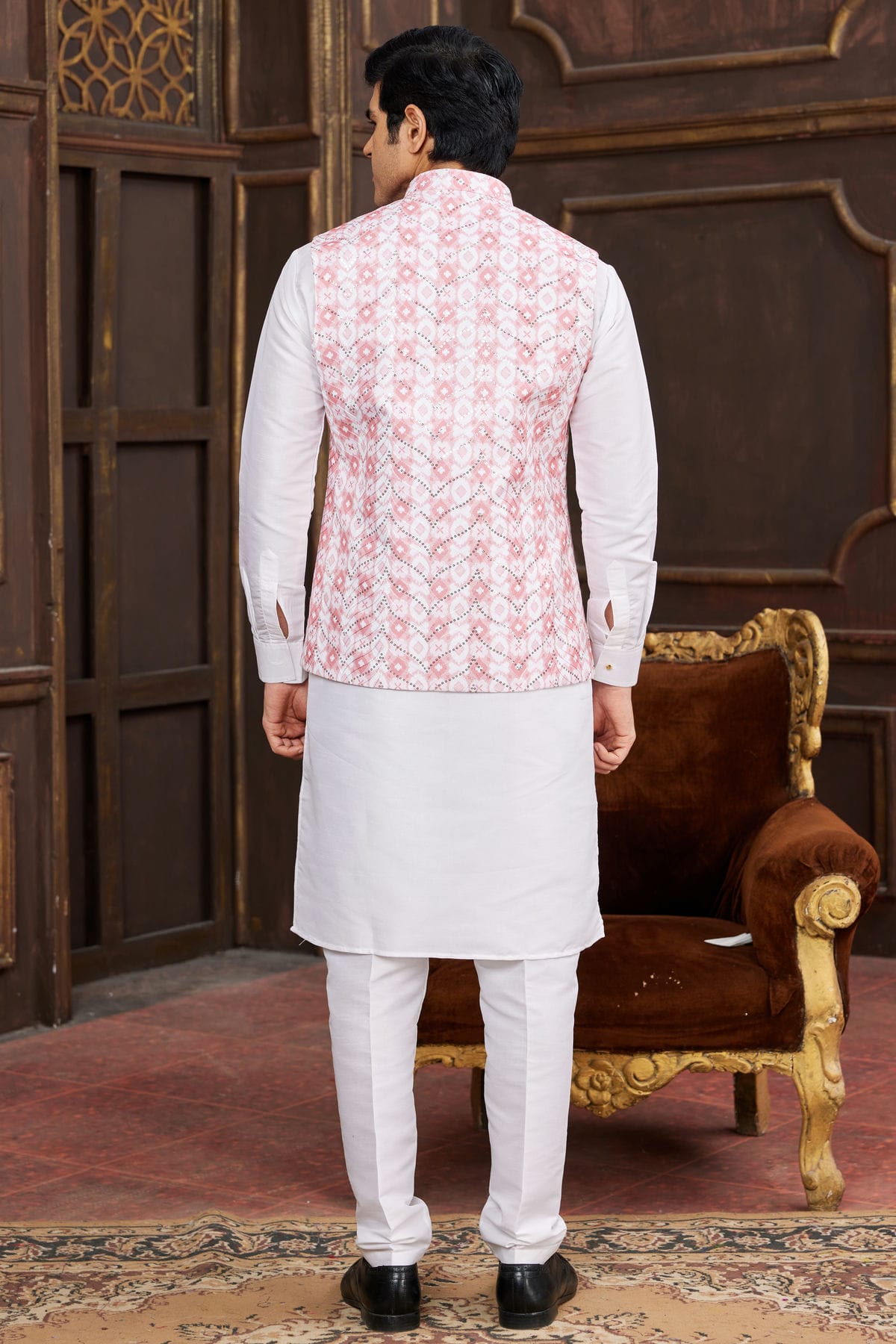 Pink Colour Art Silk Kurta Pajama With Jacket VSKP1230256