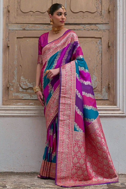 Pink Colour Banarasi Silk Traditional Saree
