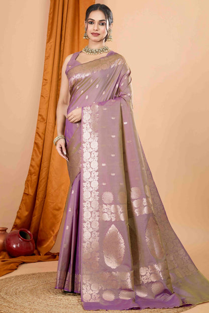 Pink Colour Banarasi Silk Woven Work Traditional Saree VSSD1113532