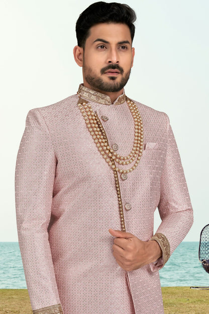 Pink Colour Champion Silk Sherwani VSSH1040524