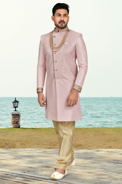Pink Colour Champion Silk Sherwani VSSH1040524
