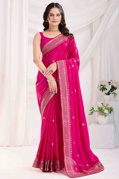 Pink Colour Chinon Silk Designer Saree VSSD1112870