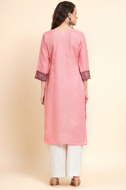 Pink Colour Cotton Kurti VSKR1111059