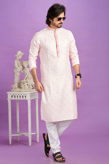 Pink Colour Cotton Pintex Work Kurta Pajama VSKP1230183