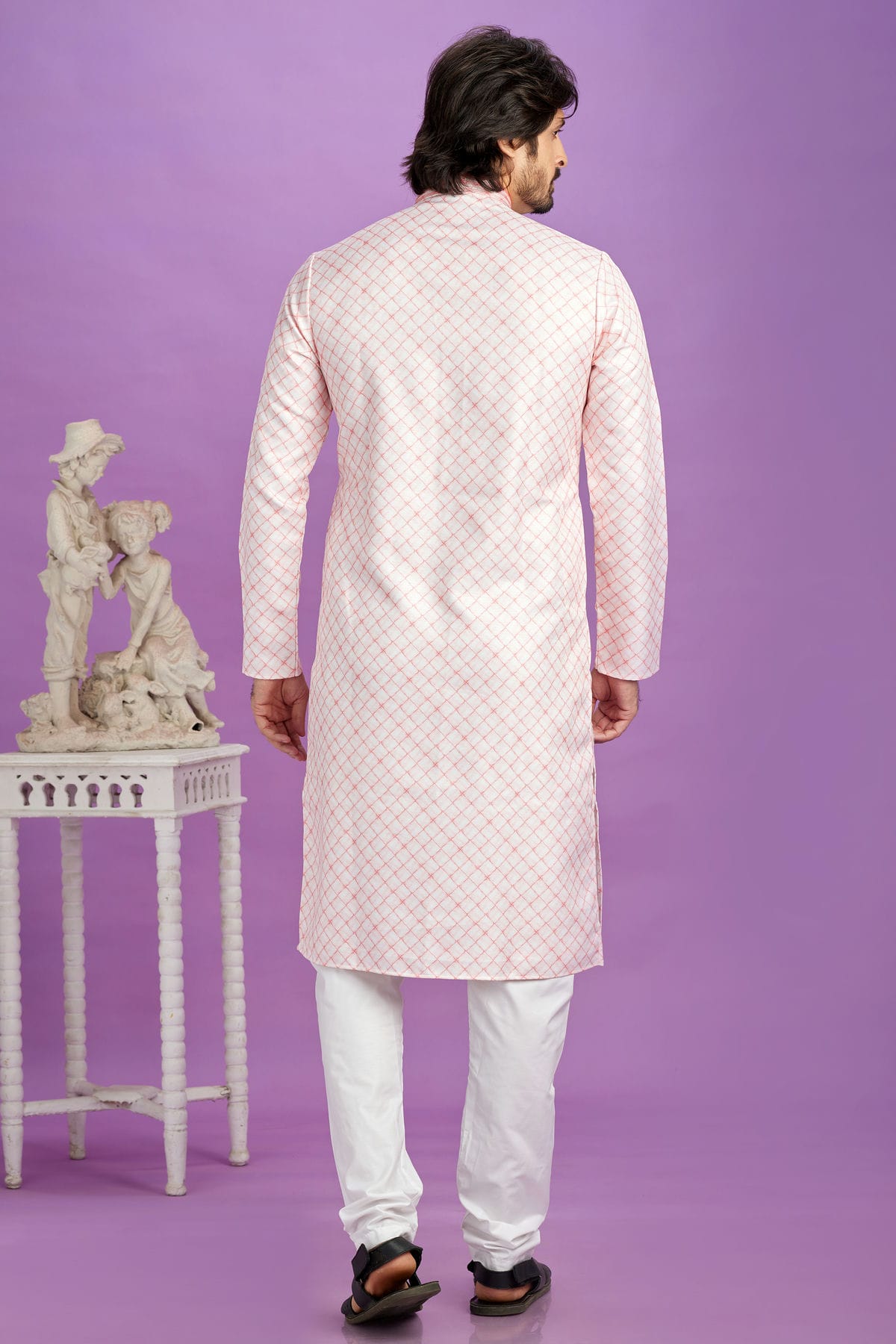 Pink Colour Cotton Pintex Work Kurta Pajama VSKP1230183