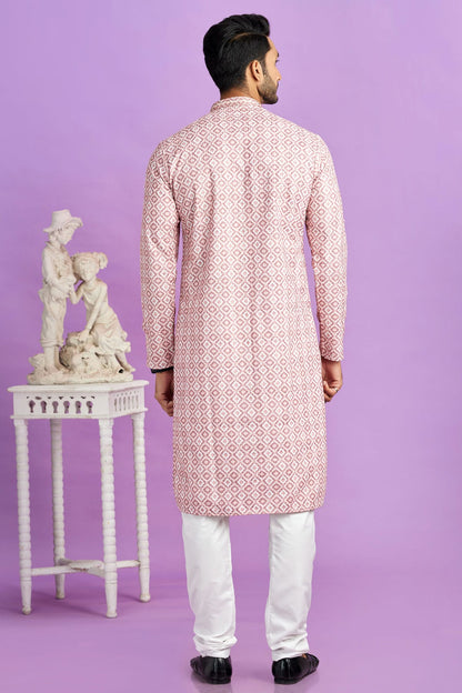 Pink Colour Cotton Pintex Work Kurta Pajama VSKP1230190