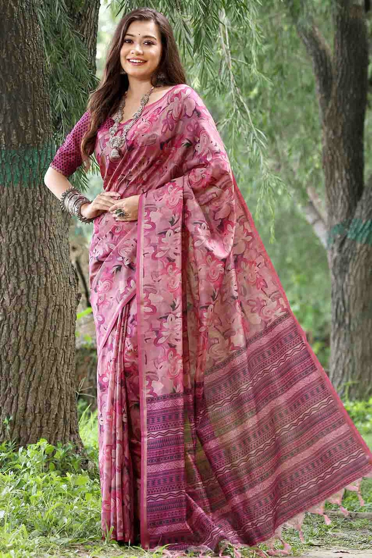 Pink Colour Cotton Silk Traditional Saree VSSD1260090