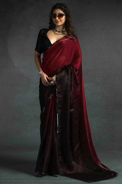 Pink Colour Fendi Satin Silk Ready To Wear Saree VSSD1122033