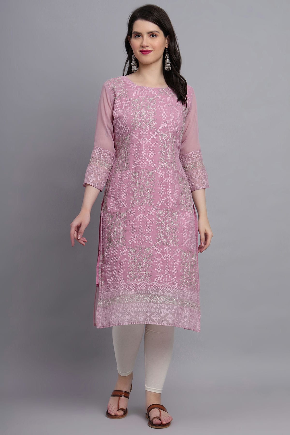 Pink Colour Georgette Kurti