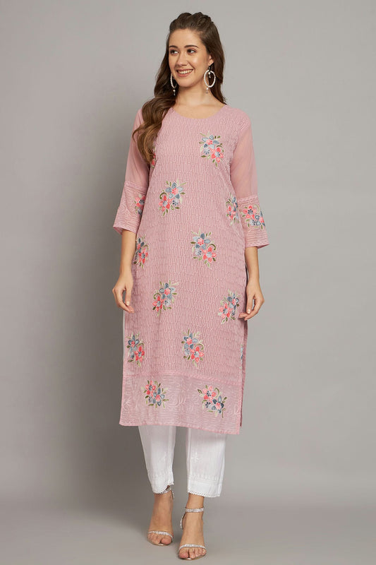 Pink Colour Georgette Kurti